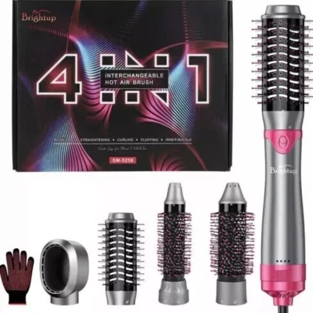 Brightup 4 in 1 Blow Dryer Brush & Volumizer Detachable & Interchangeable